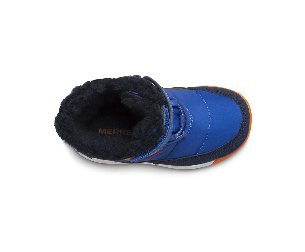 Botas Criança - Merrell Alpine Puffer Waterproof Jr. - Azuis/Laranja - AFX386942